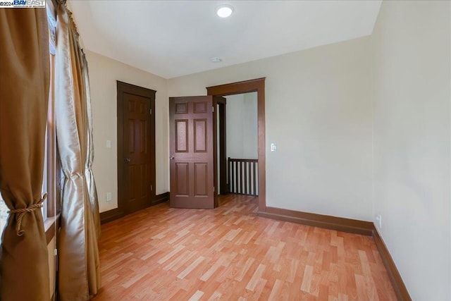 interior space with light hardwood / wood-style floors