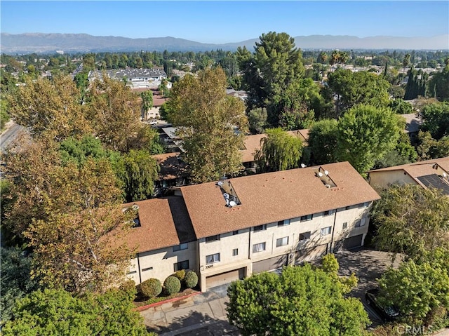 bird's eye view with a mountain view