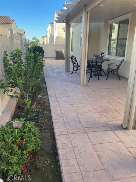 view of patio / terrace featuring central AC