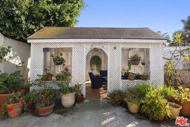 exterior space with a patio