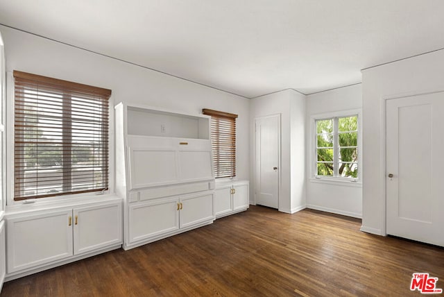 empty room featuring dark hardwood / wood-style flooring and a wealth of natural light