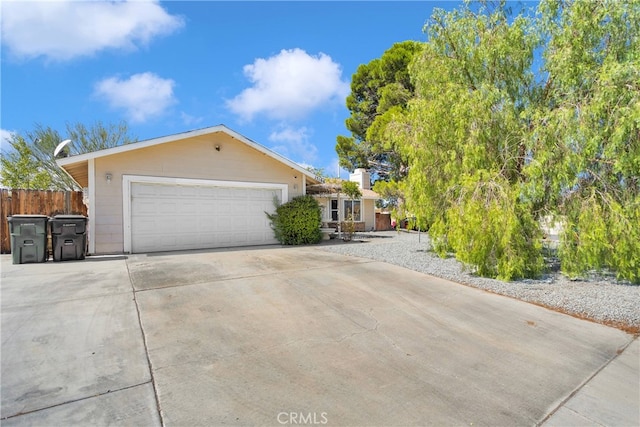 exterior space with a garage