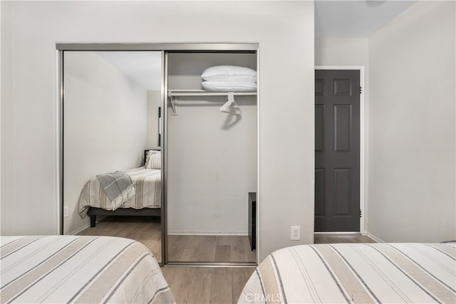 bedroom featuring wood-type flooring