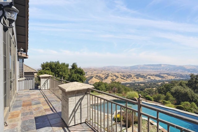 balcony with a mountain view