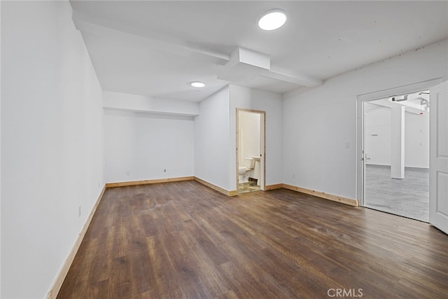 interior space with dark hardwood / wood-style flooring