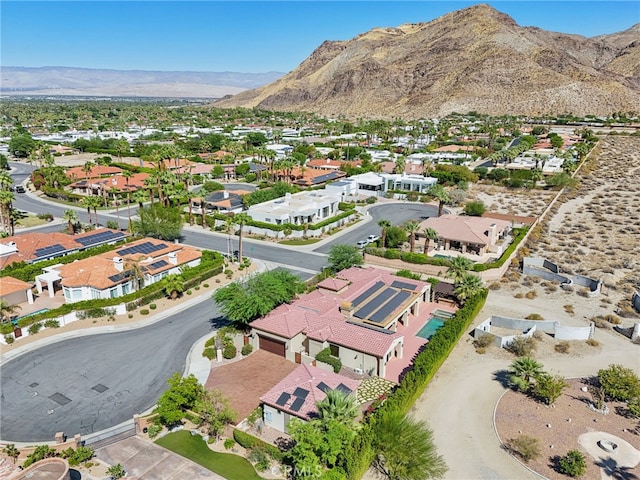 aerial view with a mountain view