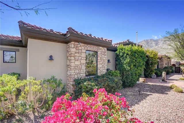 exterior space with a mountain view