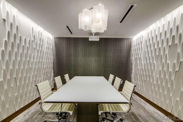 dining area featuring dark hardwood / wood-style floors