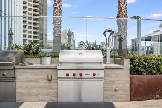 view of patio / terrace featuring a grill and area for grilling