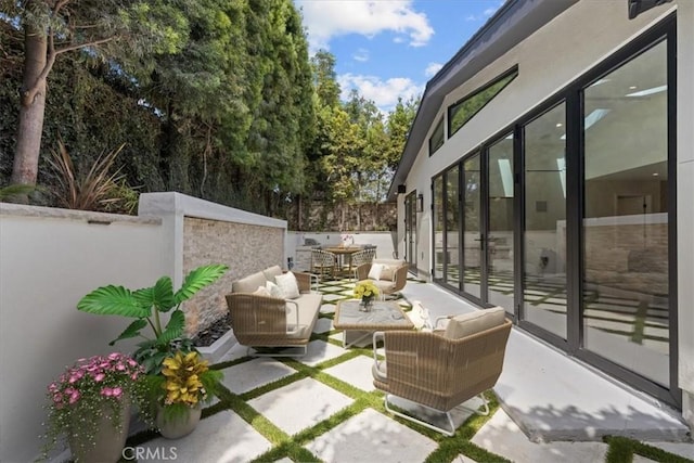 view of patio with outdoor lounge area