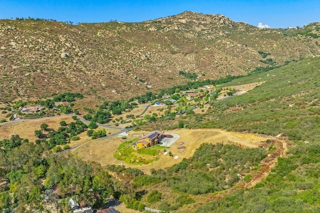 aerial view featuring a mountain view