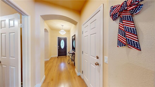 entryway featuring light wood-type flooring