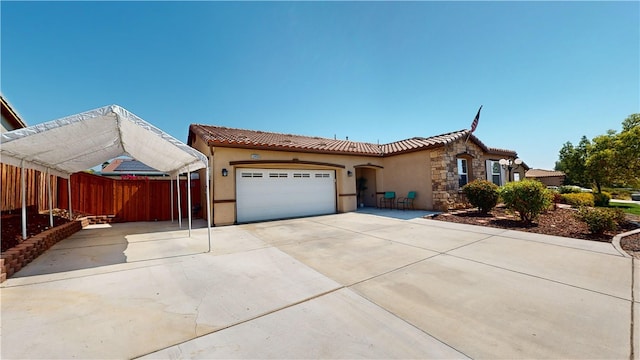 view of front facade featuring a garage