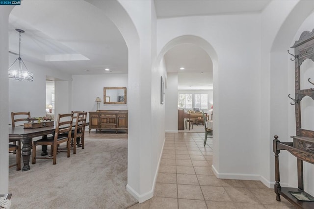 interior space with an inviting chandelier