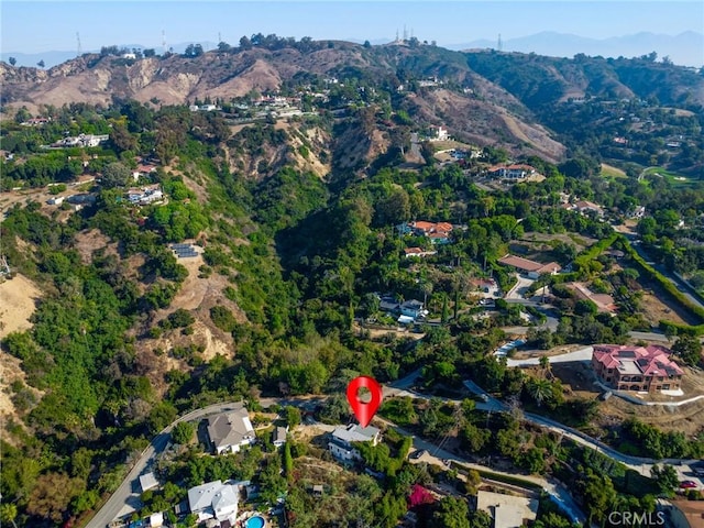 aerial view featuring a mountain view