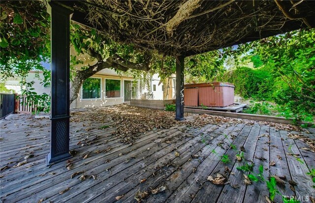 572 Church Hill Rd, La Habra Heights, CA 90631 - wooden deck with a hot tub