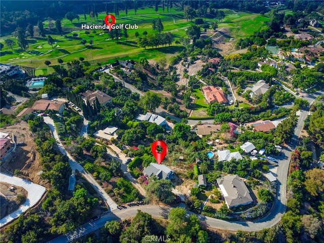 572 Church Hill Rd, La Habra Heights, CA 90631 - aerial overview of property's location with nearby suburban area and a golf course