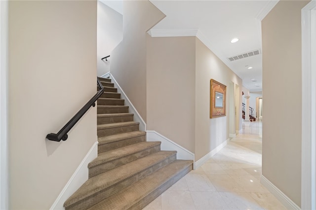 stairway with ornamental molding