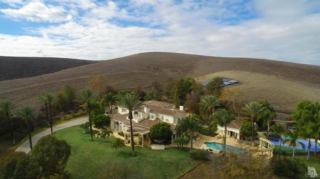 aerial view featuring a mountain view