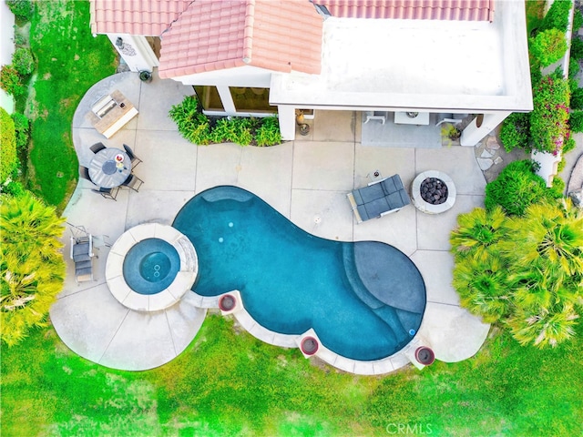 birds eye view of property