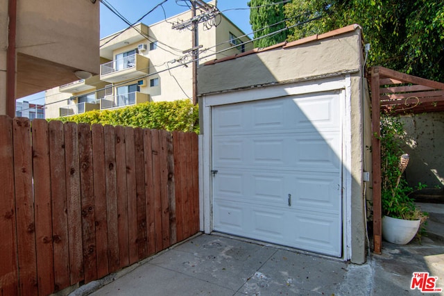 view of garage