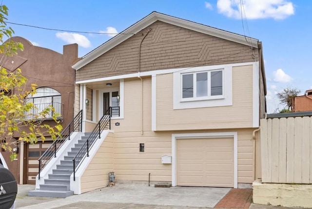 view of front of house featuring a garage