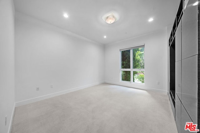 unfurnished bedroom with light colored carpet