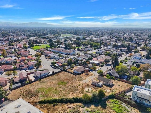 aerial view with a mountain view