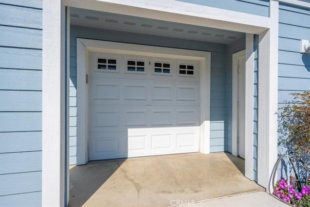 view of garage