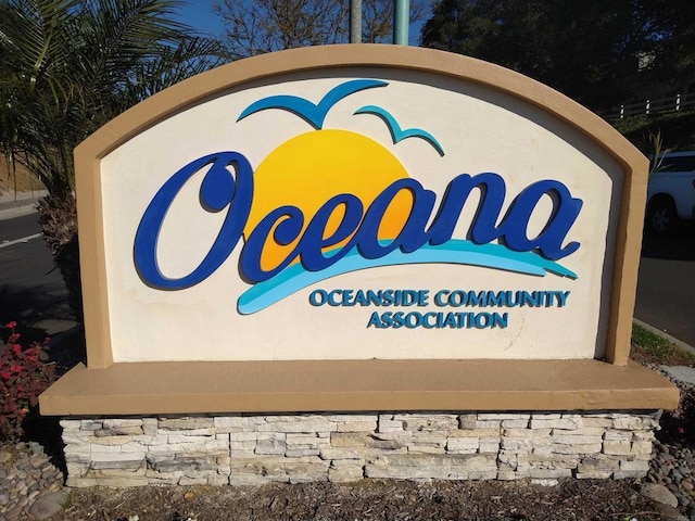 view of community sign