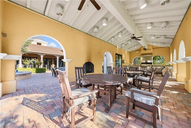 view of patio / terrace with ceiling fan