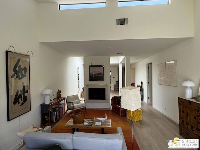 living room featuring light hardwood / wood-style flooring