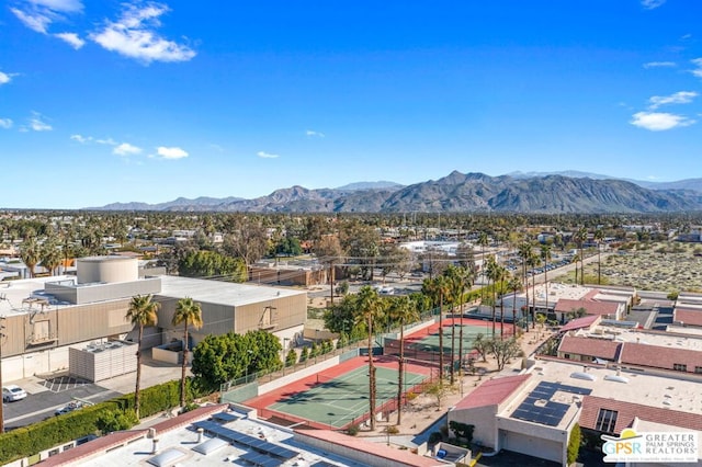 aerial view featuring a mountain view