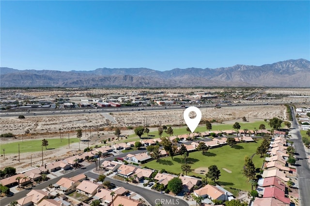 bird's eye view with a mountain view