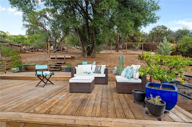 deck with outdoor lounge area