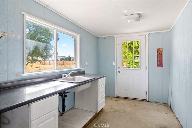 kitchen featuring white cabinetry, sink, and a wealth of natural light