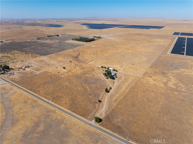 aerial view at dusk with a rural view