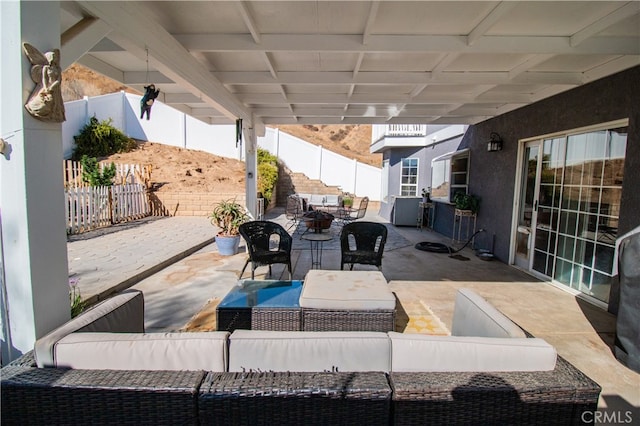 view of patio / terrace featuring an outdoor hangout area