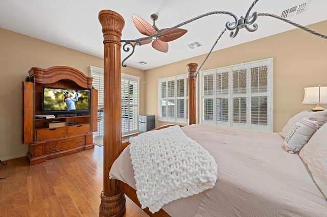 bedroom with light hardwood / wood-style flooring