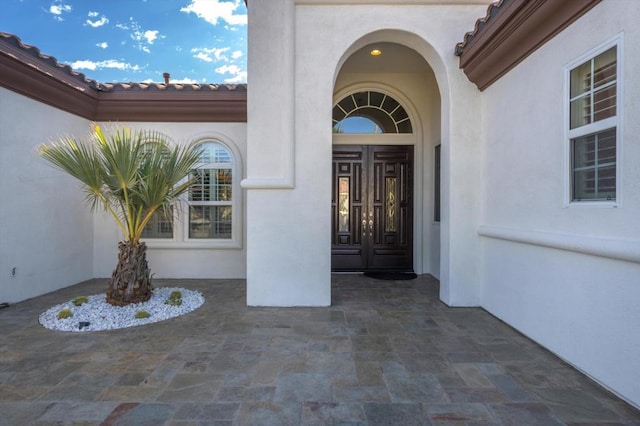 doorway to property with french doors