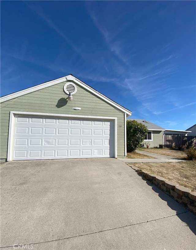 view of garage