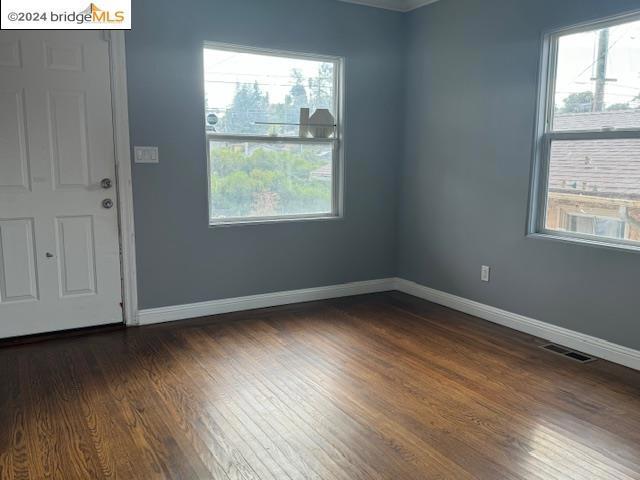 foyer featuring dark wood-type flooring