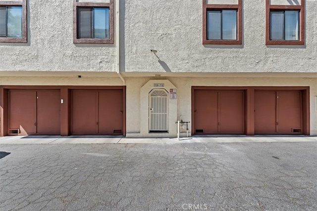 exterior space featuring a garage