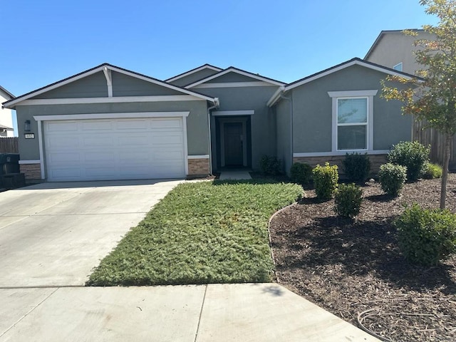 single story home featuring a garage