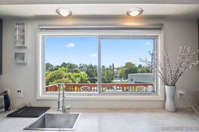 interior space featuring sink