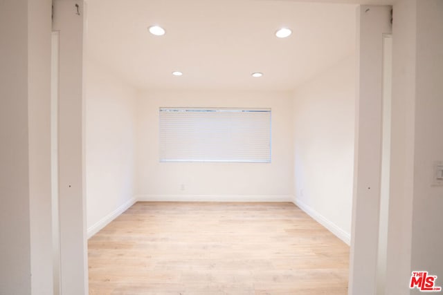 empty room featuring light wood-type flooring