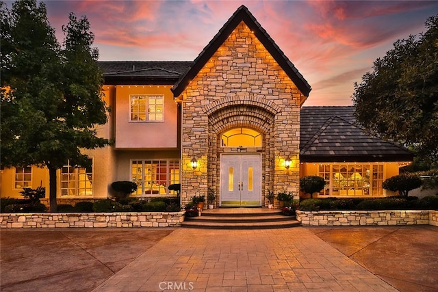 exterior space with french doors