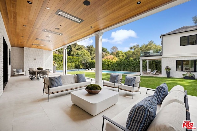 view of patio featuring an outdoor living space