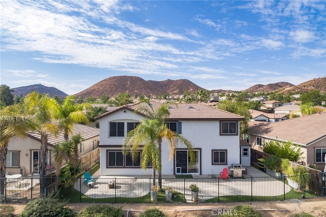 exterior space featuring a mountain view