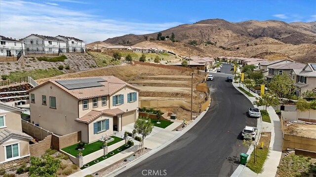 drone / aerial view with a mountain view